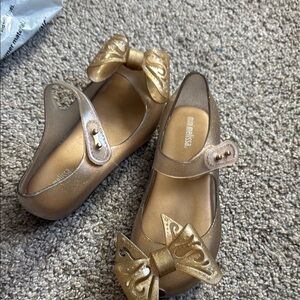 Melissa Kids Gold Bow Shoes